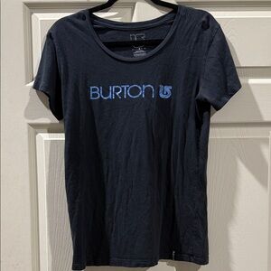 Burton Women's Black Tee with Blue Logo